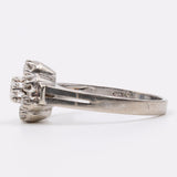 Anello vintage in oro bianco 14k e diamanti (0,26ctw), anni '60