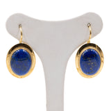 Orecchini in oro giallo 18k con lapislazzuli, anni '70