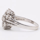 Anello vintage in oro bianco 14K con diamanti (0.70ctw ca.), anni '70