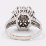 Anello vintage in oro bianco 14K con diamanti (0.70ctw ca.), anni '70