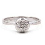 Anello vintage in oro bianco 14k con diamanti (0,07ctw), anni '60