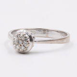Anello vintage in oro bianco 14k con diamanti (0,07ctw), anni '60