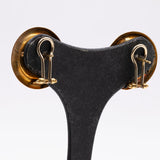 Orecchini in oro giallo 18k con lapislazzuli, anni '80