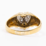 Anello vintage a cuore in oro giallo 18k con diamanti (0,08ctw), anni '70