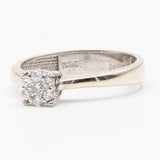 Anello vintage in oro bianco 18K con diamanti (0.21ctw ca.), anni '70