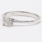 Anello solitario in oro bianco 18k con diamante taglio vecchio (0,41ct)