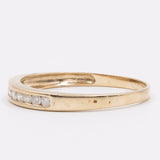 Anello vintage a veretta in oro giallo 9k con diamanti (0,10ctw)