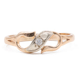 Anello vintage in oro giallo 14k CON PIETRA IMITAZIONE DI DIAMANTE