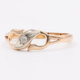 Anello vintage in oro giallo 14k CON PIETRA IMITAZIONE DI DIAMANTE