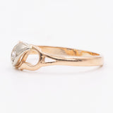 Anello vintage in oro giallo 14k CON PIETRA IMITAZIONE DI DIAMANTE