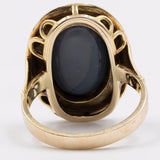 Anello vintage in oro giallo 14k con opale doublet, anni '70