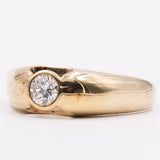 Anello vintage solitario in oro giallo 18k e diamante (0,55ct), anni '70
