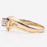 Anello vintage in oro giallo 14k con diamante (0,18ct), anni '70