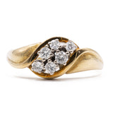 Anello vintage in oro giallo 14k con diamanti (0,28ctw), anni '70