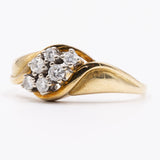 Anello vintage in oro giallo 14k con diamanti (0,28ctw), anni '70