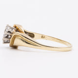 Anello vintage in oro giallo 14k con diamanti (0,28ctw), anni '70