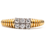 Anello vintage in oro giallo 18K con diamanti di taglio brillante (0.30ctw ca.), anni '70