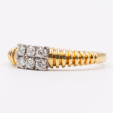 Anello vintage in oro giallo 18K con diamanti di taglio brillante (0.30ctw ca.), anni '70