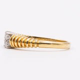 Anello vintage in oro giallo 18K con diamanti di taglio brillante (0.30ctw ca.), anni '70