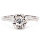 Solitario vintage in oro bianco 14k con diamante (0,25ct)