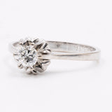 Solitario vintage in oro bianco 14k con diamante (0,25ct)
