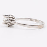 Solitario vintage in oro bianco 14k con diamante (0,25ct)