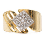 Anello vintage in oro giallo 18k con diamanti (0,21ctw), anni '80