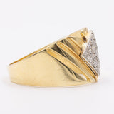 Anello vintage in oro giallo 18k con diamanti (0,21ctw), anni '80