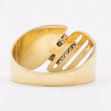 Anello vintage in oro giallo 18k con diamanti (0,21ctw), anni '80