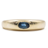 Anello vintage in oro giallo 14K con zaffiro di taglio ovale