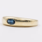 Anello vintage in oro giallo 14K con zaffiro di taglio ovale