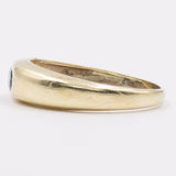 Anello vintage in oro giallo 14K con zaffiro di taglio ovale