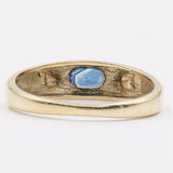 Anello vintage in oro giallo 14K con zaffiro di taglio ovale