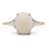 ANELLO ART DÉCO IN ORO GIALLO E BIANCO 9K CON OPALE (1.40CT CA.), ANNI ‘30