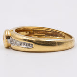 Anello vintage in oro giallo 18k con diamanti (0,13ctw), anni '80
