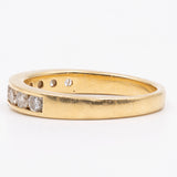 Anello a riviera in oro gialllo 18k con diamanti (0,45ctw), anni '70