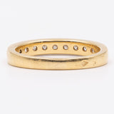 Anello a riviera in oro gialllo 18k con diamanti (0,45ctw), anni '70