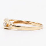 Anello trilogy vintage in oro giallo 14K con diamanti (0.30ctw ca.), anni '70
