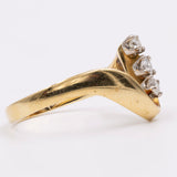 Anello vintage in oro giallo 18k con tre diamanti (0,24ctw), anni '70
