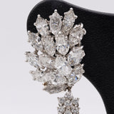 ORECCHINI PENDENTI VINTAGE IN ORO BIANCO 18K CON DIAMANTI (20.80CTW CA.), ANNI ‘60/‘70