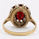 Anello vintage in oro giallo 8k con granati, anni '70