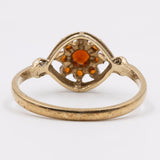 Anello vintage in oro giallo 9K con granati, anni '70