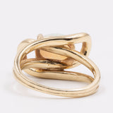 Anello vintage in oro giallo 14k con opale (1ct), anni '70