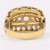 Anello vintage in oro giallo 18k con diamanti taglio rosetta, anni '50
