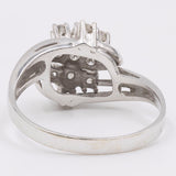 Anello vintage in oro bianco 14k con diamanti (0,30ctw), anni '60