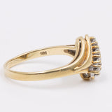 Anello vintage in oro giallo 14k con diamanti (0,08ctw), anni '70.
