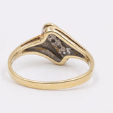 Anello vintage in oro giallo 14k con diamanti (0,08ctw), anni '70.