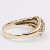 Anello vintage in oro giallo 12k con diamanti, anni '70