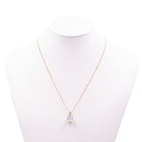 Collana vintage in oro giallo 9k con calcedonio
