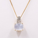 Collana vintage in oro giallo 9k con calcedonio
